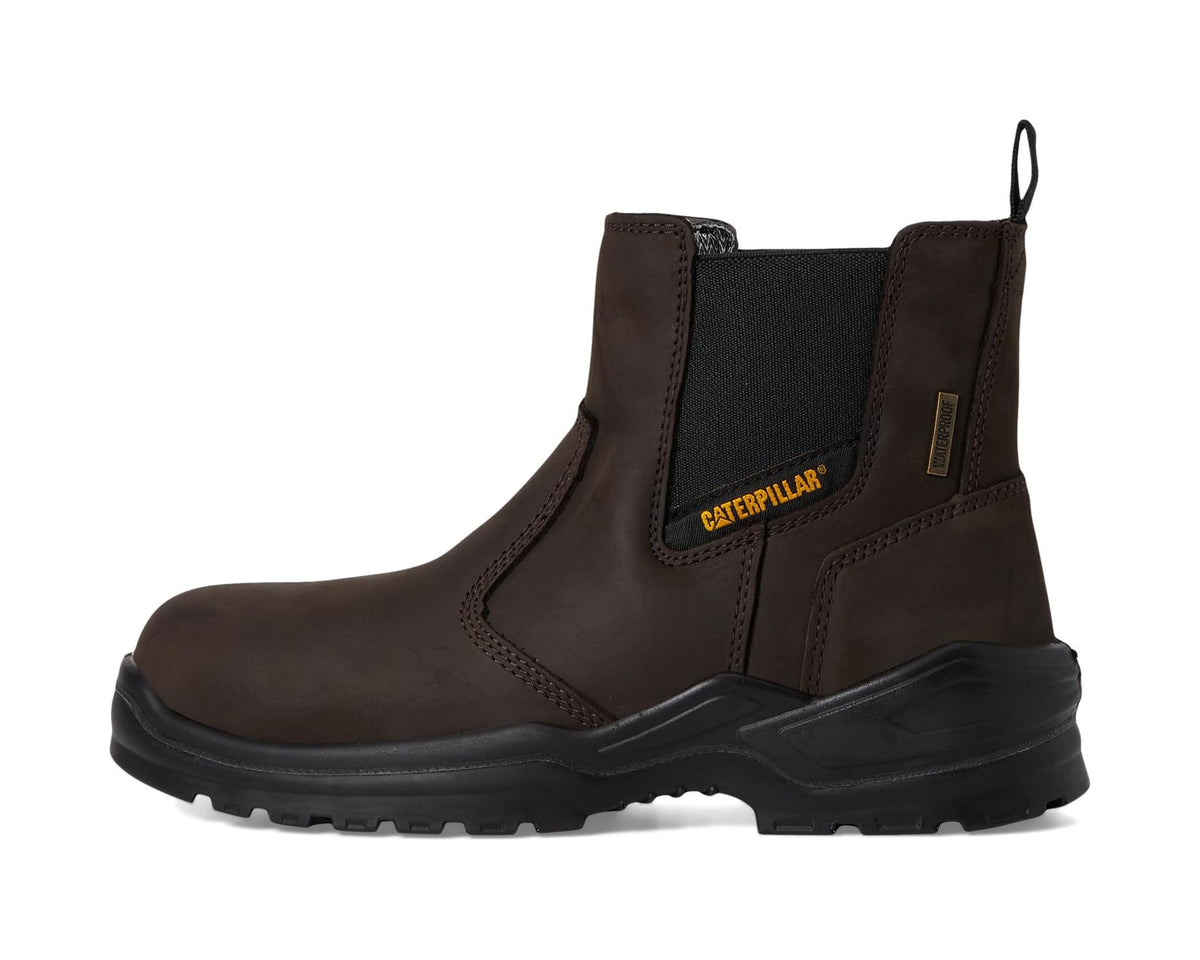 Men's Caterpillar Striver Chelsea Waterproof Steel Toe Brown - Eurostride