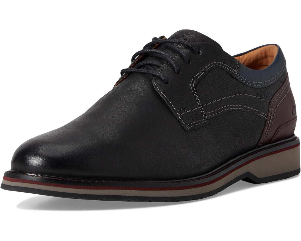 Men's Clarks Monahan Plain Black Leather - Eurostride