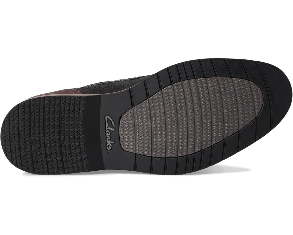 Men's Clarks Monahan Plain Black Leather - Eurostride