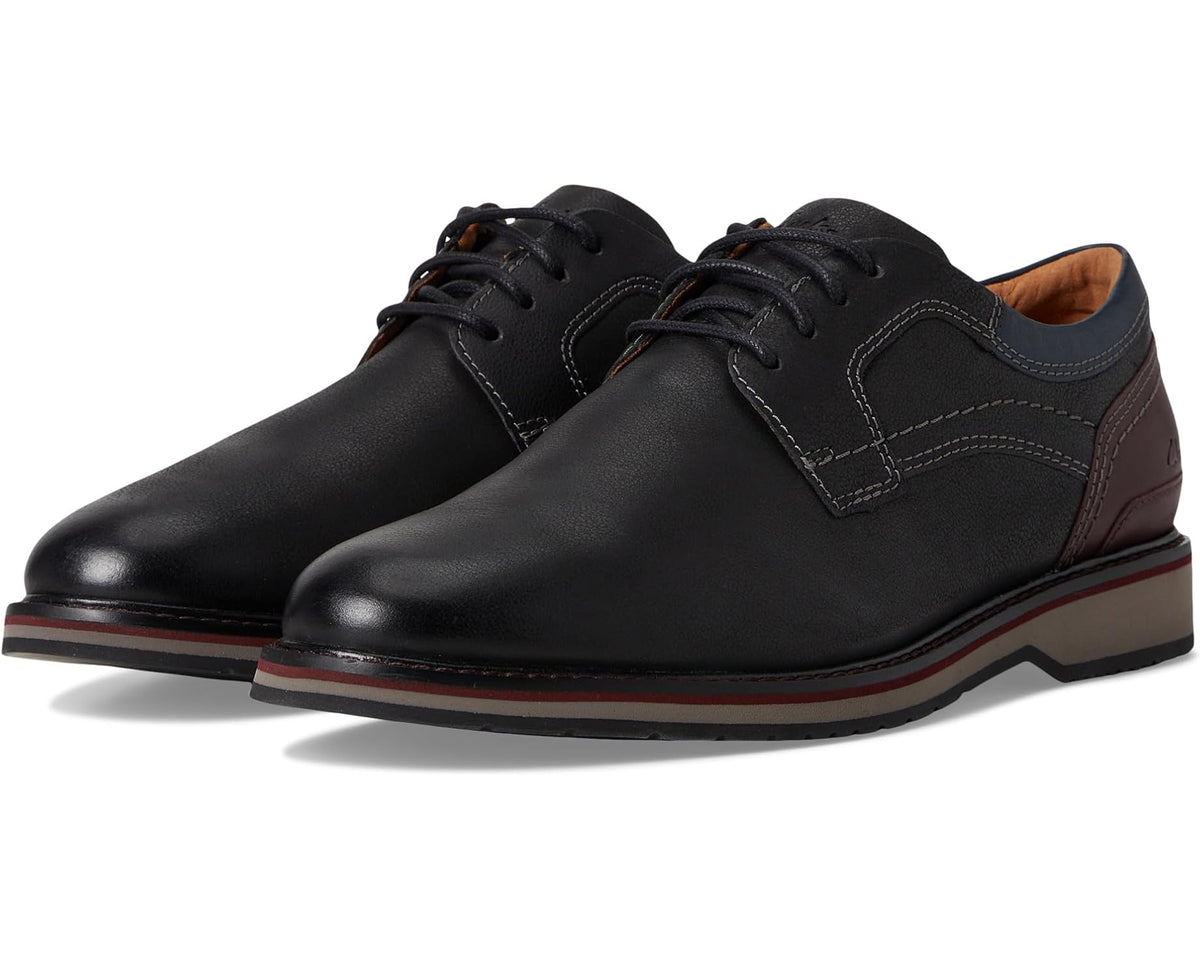 Men's Clarks Monahan Plain Black Leather - Eurostride