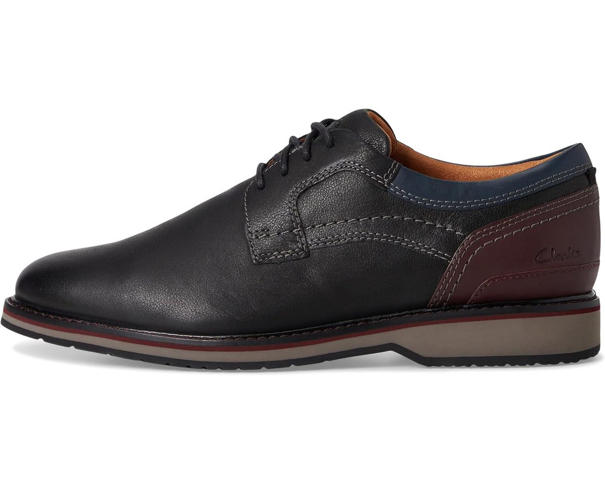 Men's Clarks Monahan Plain Black Leather - Eurostride