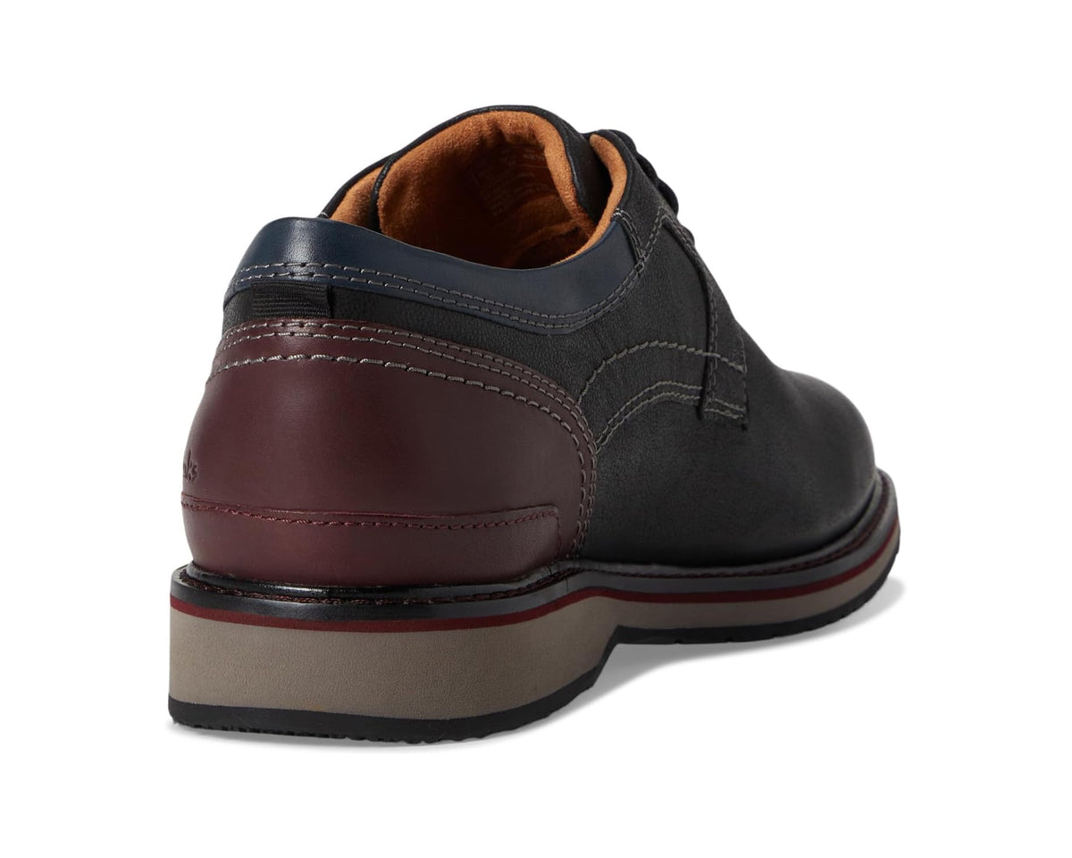 Men's Clarks Monahan Plain Black Leather - Eurostride