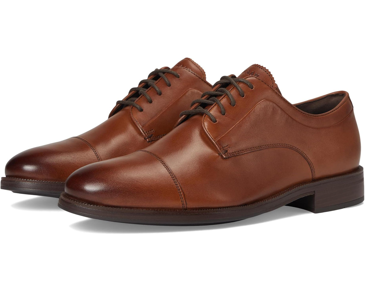 Men's Cole Haan Dean Grand Cap Toe Oxfords Brit Tan/Dark Chocolate/Natural - Eurostride