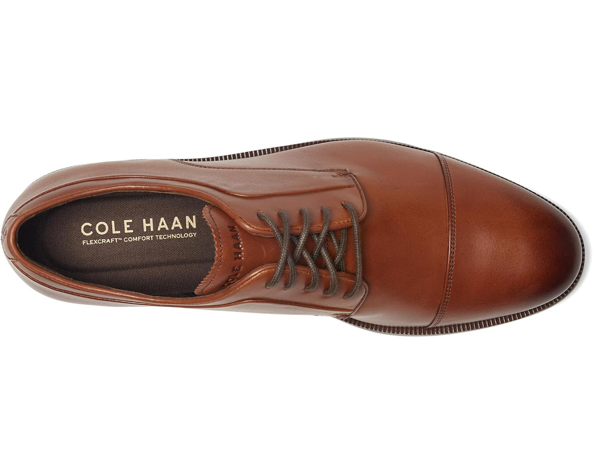 Men's Cole Haan Dean Grand Cap Toe Oxfords Brit Tan/Dark Chocolate/Natural - Eurostride