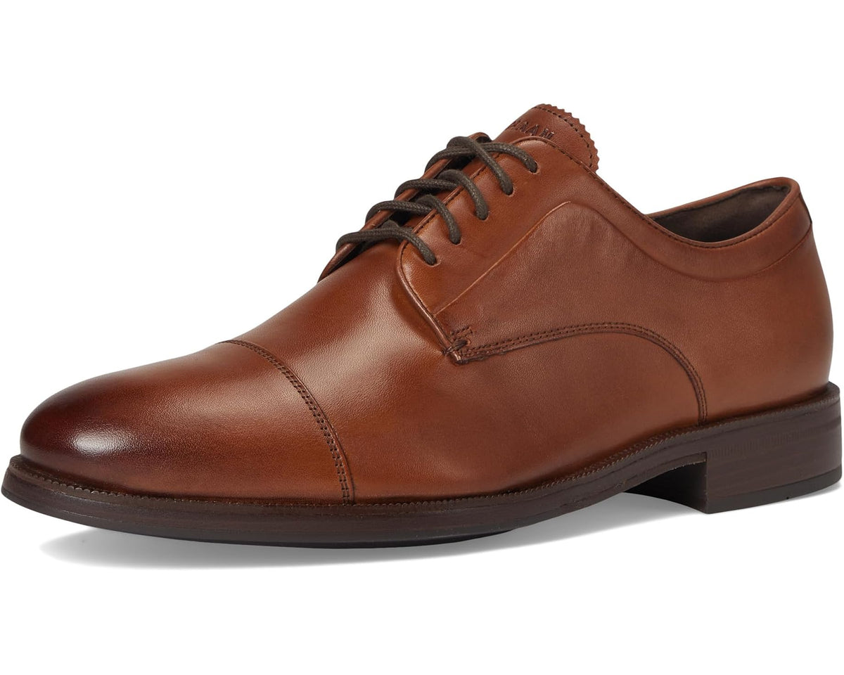 Men's Cole Haan Dean Grand Cap Toe Oxfords Brit Tan/Dark Chocolate/Natural - Eurostride