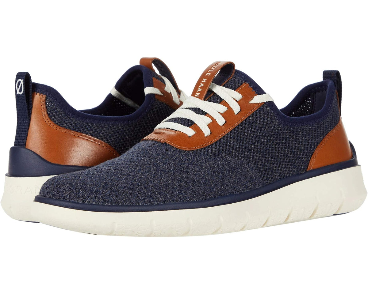 Men's Cole Haan Generation Zerogrand Stitchlite Marine Blue/Gray Pinstripe/Ch British Tan/Ivory - Eurostride