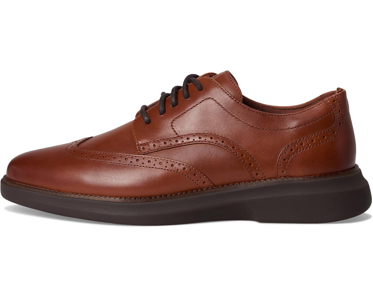 Men's Cole Haan Grand Shadowlite Wingtip Oxfords British Tan/Java - Eurostride