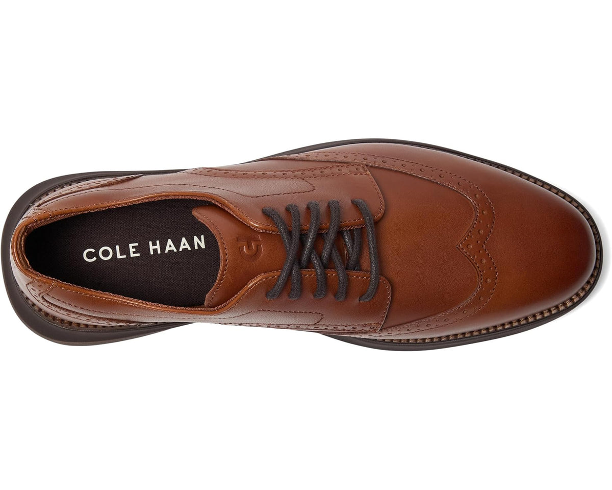 Men's Cole Haan Grand Shadowlite Wingtip Oxfords British Tan/Java - Eurostride