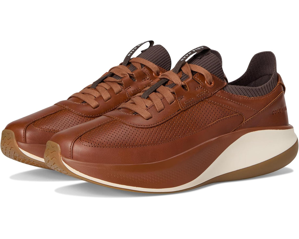 Men's Cole Haan Grandpro All Day Leather Runners Brit Tan/Dark Chocolate/Natural - Eurostride