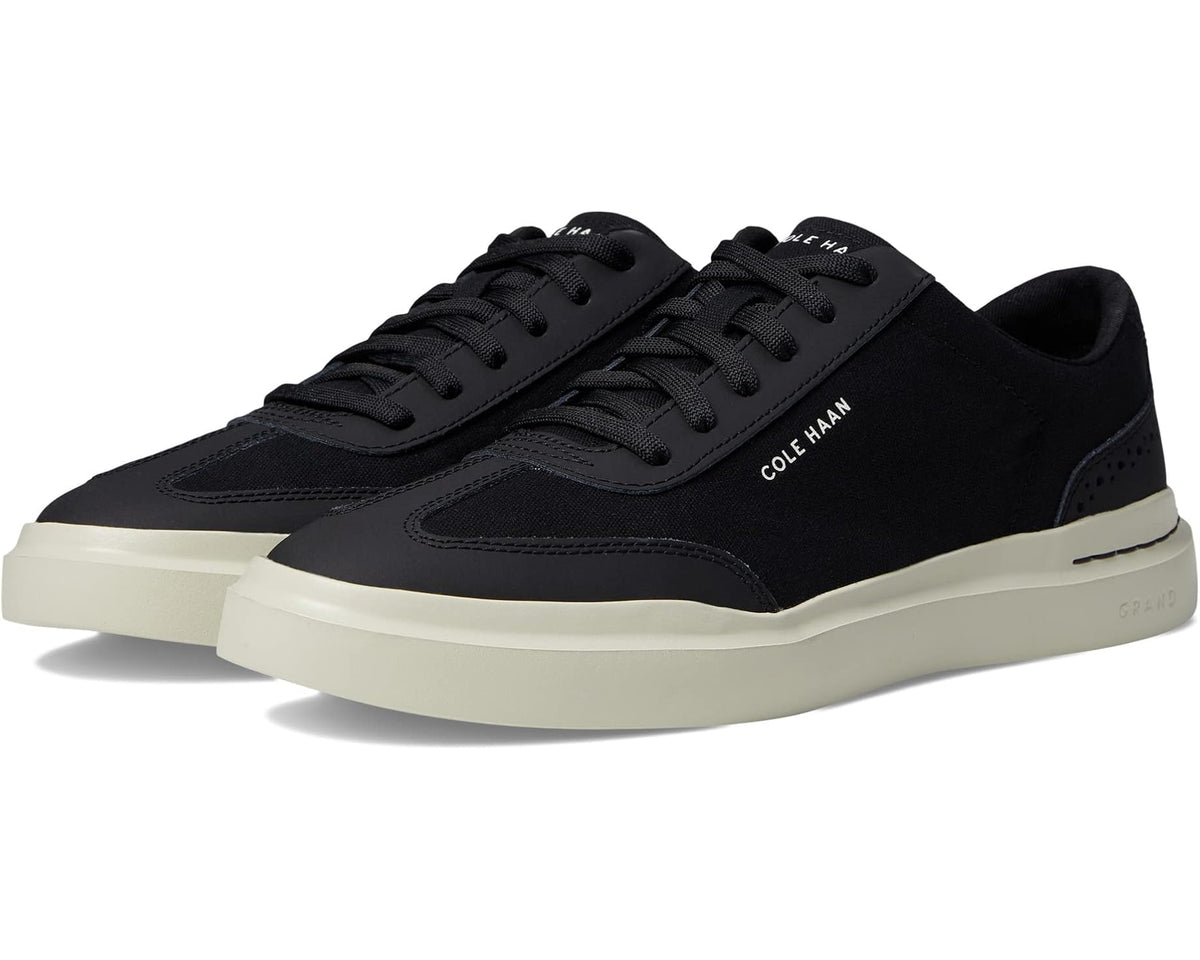 Men's Cole Haan Grandpro Rally Canvas T-Toe Sneaker Black/Silver Birch - Eurostride