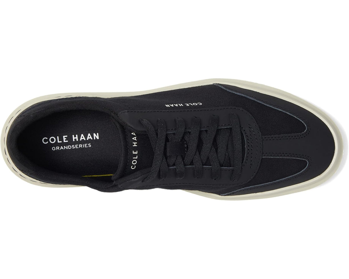 Men's Cole Haan Grandpro Rally Canvas T-Toe Sneaker Black/Silver Birch - Eurostride