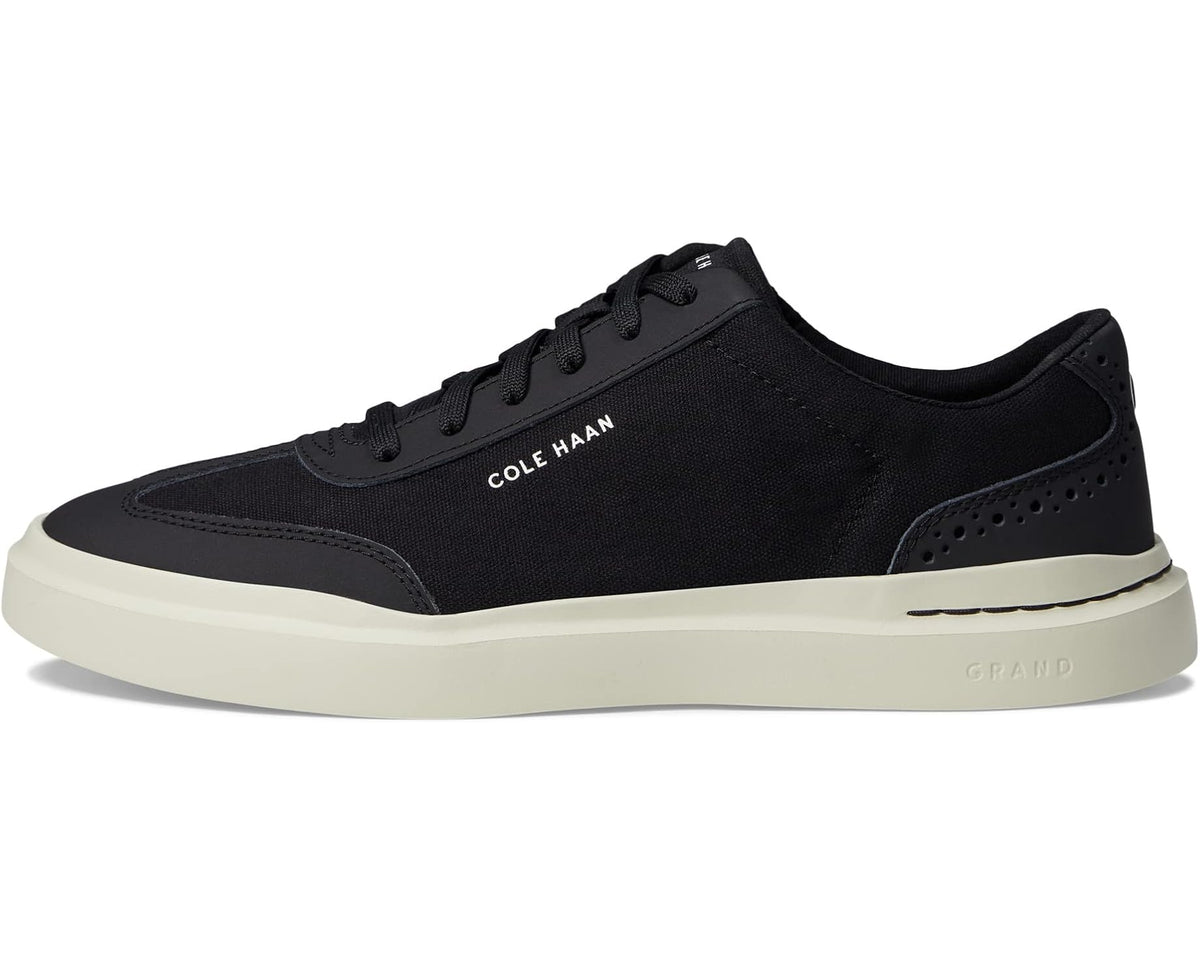 Men's Cole Haan Grandpro Rally Canvas T-Toe Sneaker Black/Silver Birch - Eurostride