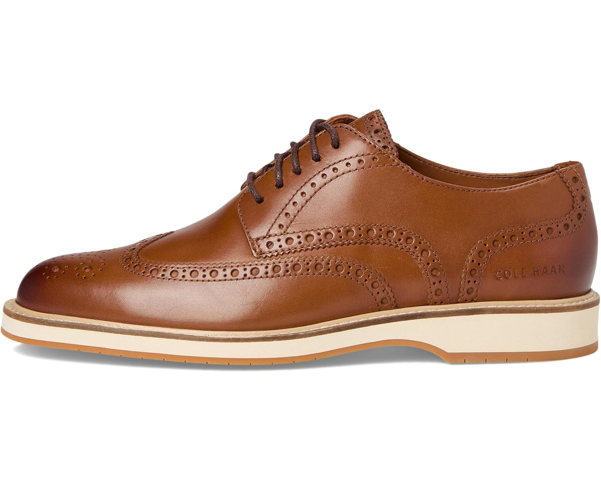 Men's Cole Haan Morse Grand Wingtip Oxfords British Tan/Ivory/Gum - Eurostride