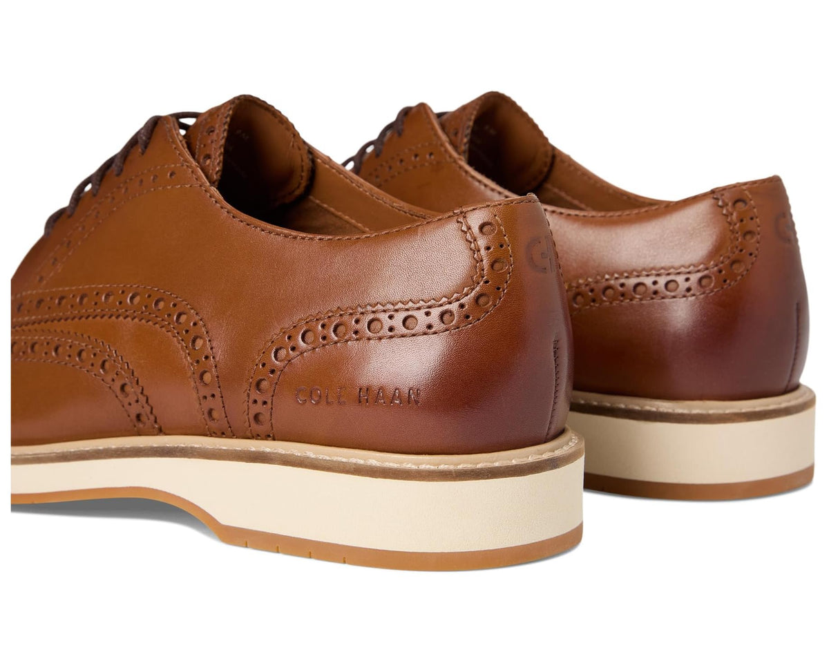 Men's Cole Haan Morse Grand Wingtip Oxfords British Tan/Ivory/Gum - Eurostride