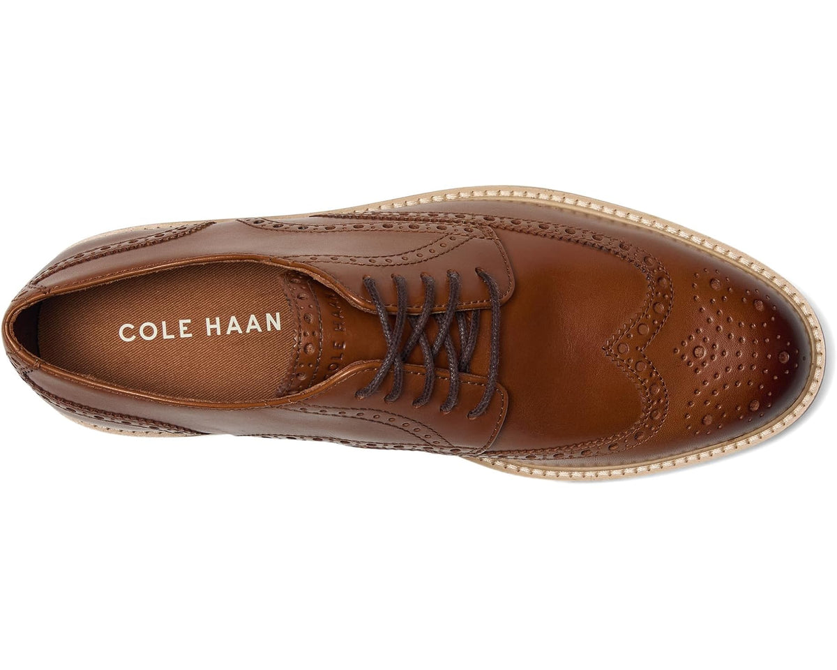 Men's Cole Haan Morse Grand Wingtip Oxfords British Tan/Ivory/Gum - Eurostride