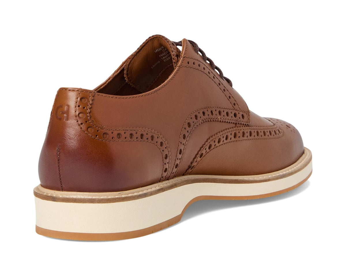 Men's Cole Haan Morse Grand Wingtip Oxfords British Tan/Ivory/Gum - Eurostride