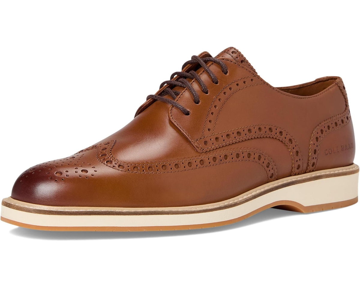 Men's Cole Haan Morse Grand Wingtip Oxfords British Tan/Ivory/Gum - Eurostride
