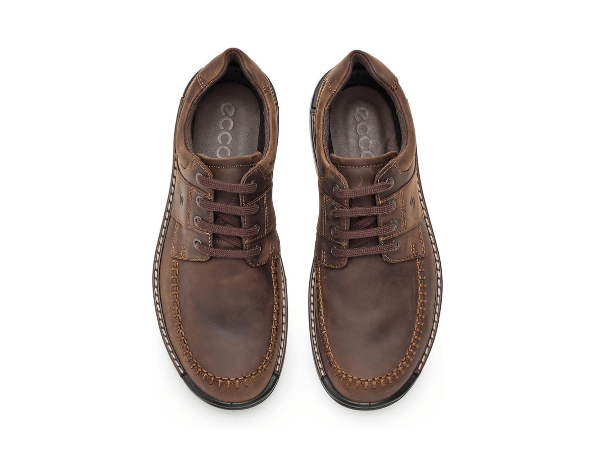 Men's ECCO Fusion Walker Moc Toe Oxfords Cocoa Brown Nubuck - Eurostride