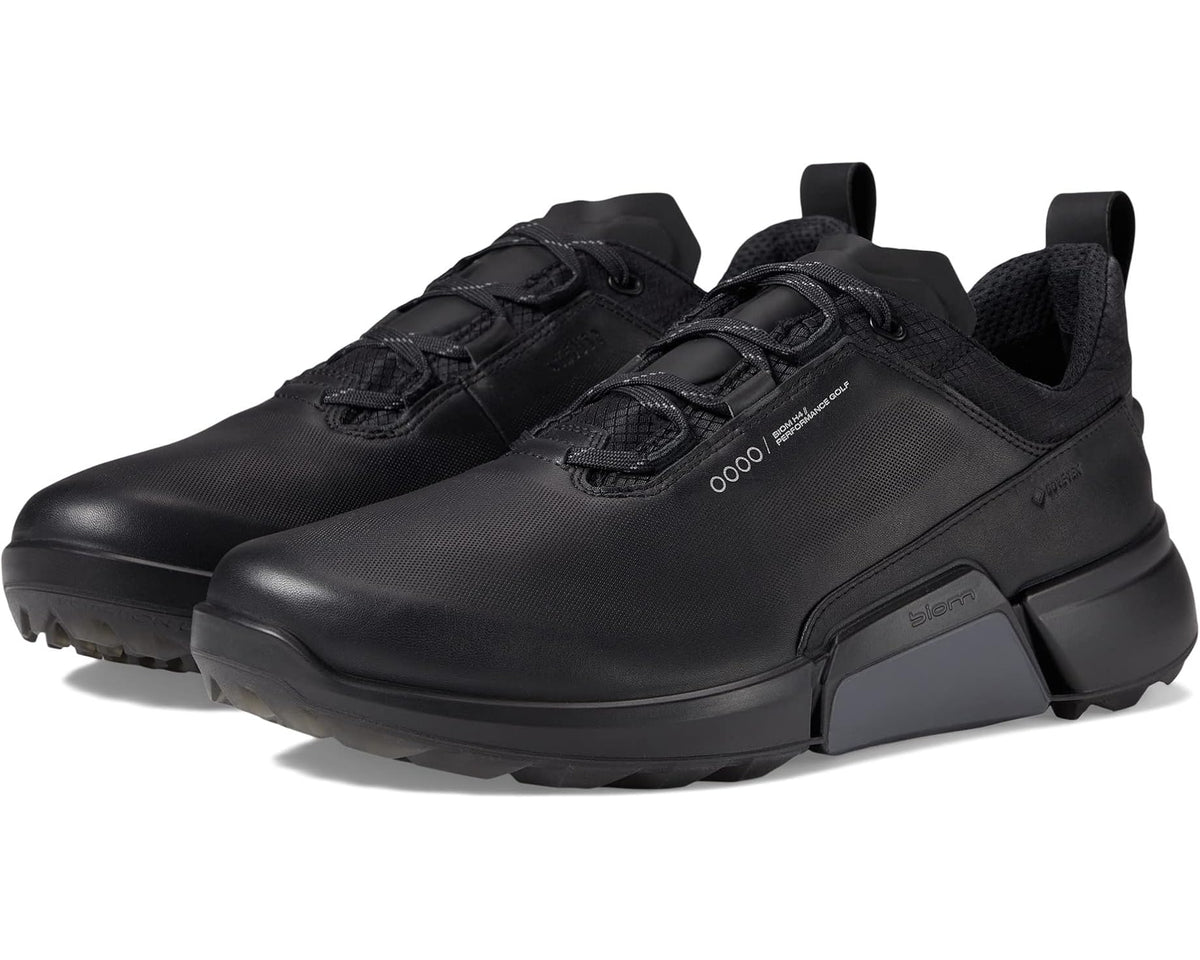 Men's ECCO Golf Biom H4 GORE-TEX® Waterproof Golf Hybrid Black Cow Leather - Eurostride