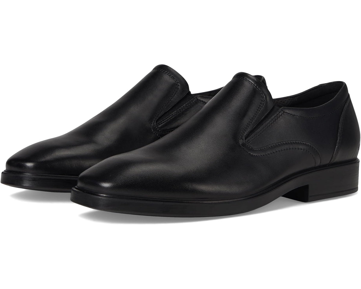 Men's ECCO Milan Plain Toe Slip On Loafers Black - Eurostride