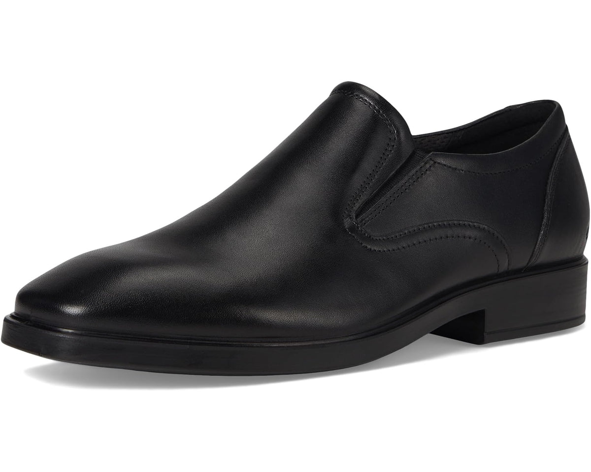 Men's ECCO Milan Plain Toe Slip On Loafers Black - Eurostride