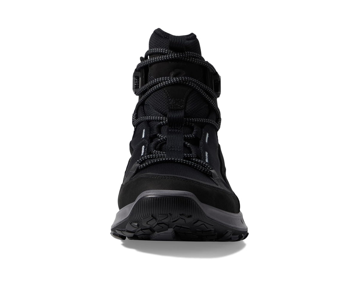 Men's ECCO Sport Ultra Terrain Waterproof Mid Hiking Boot Black/Black/Black - Eurostride