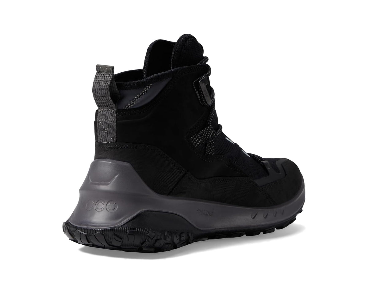 Men's ECCO Sport Ultra Terrain Waterproof Mid Hiking Boot Black/Black/Black - Eurostride