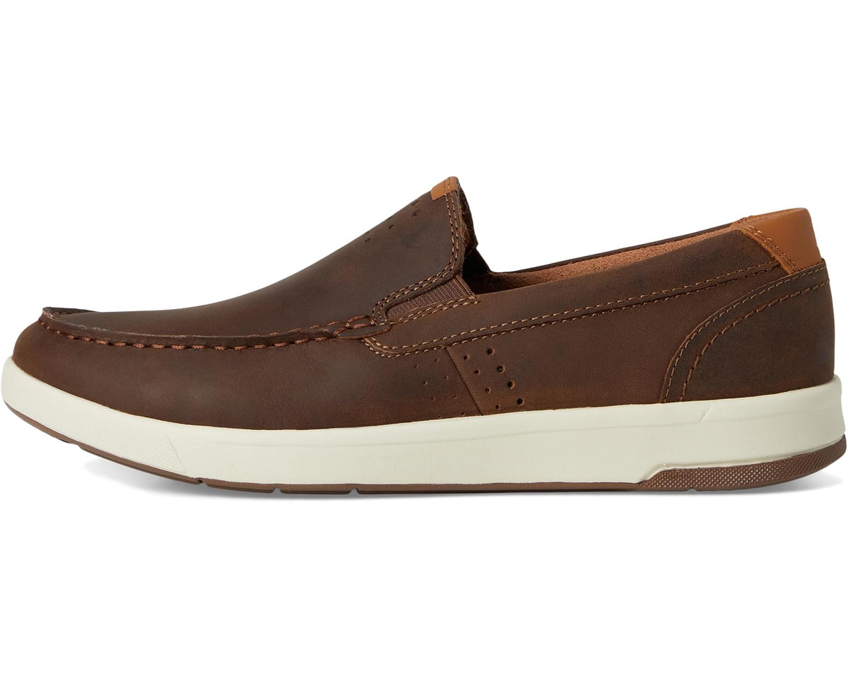 Men's Florsheim Crossover Moc Toe Slip-On Brown Pull Up - Eurostride
