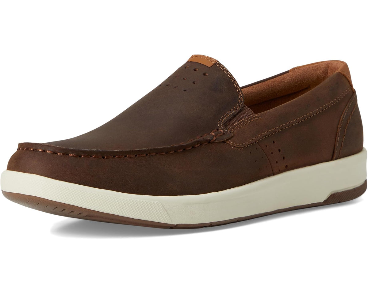 Men's Florsheim Crossover Moc Toe Slip-On Brown Pull Up - Eurostride