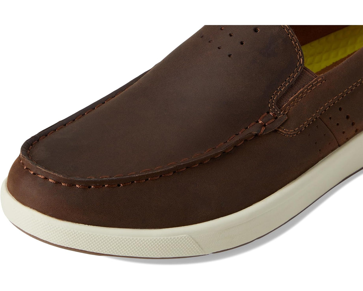 Men's Florsheim Crossover Moc Toe Slip-On Brown Pull Up - Eurostride