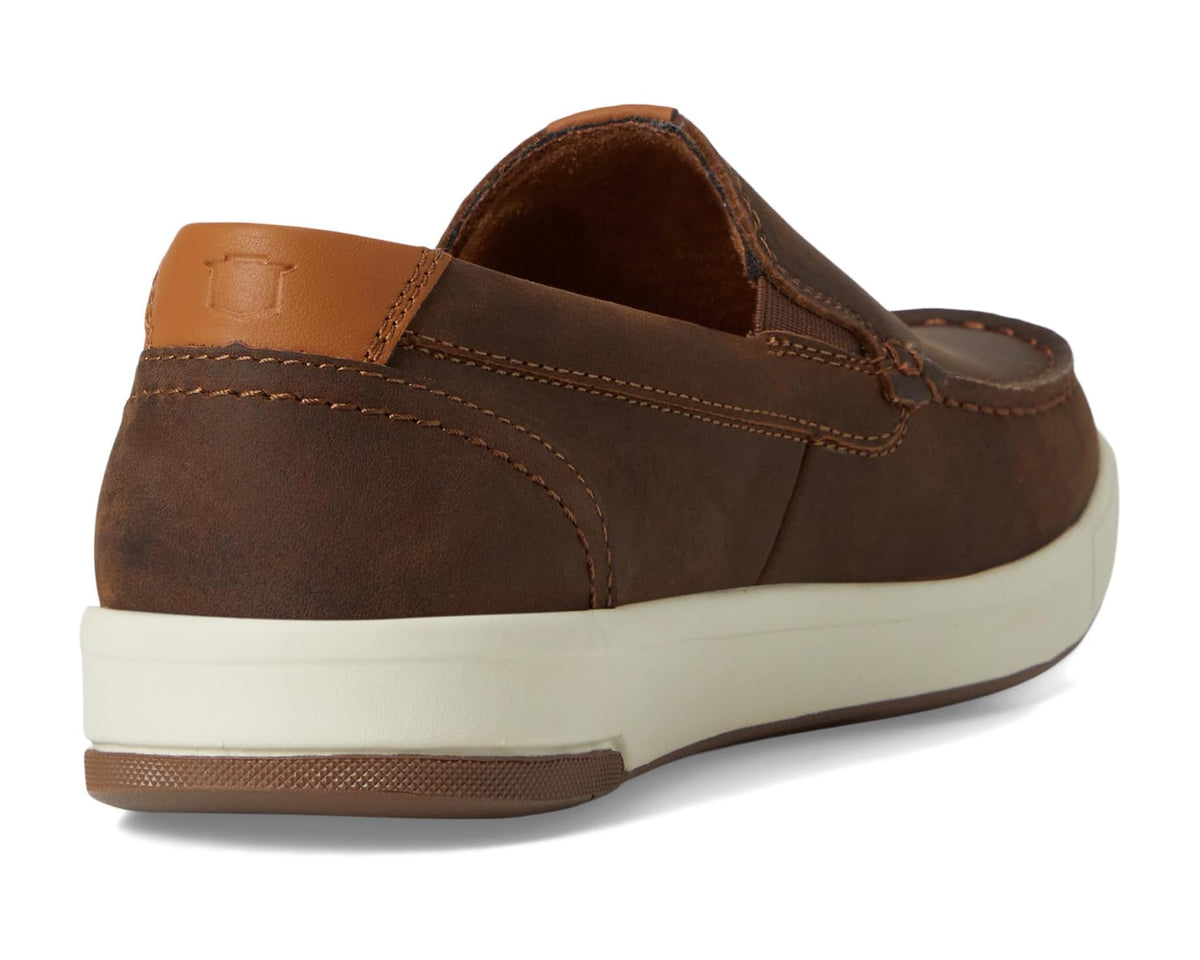 Men's Florsheim Crossover Moc Toe Slip-On Brown Pull Up - Eurostride