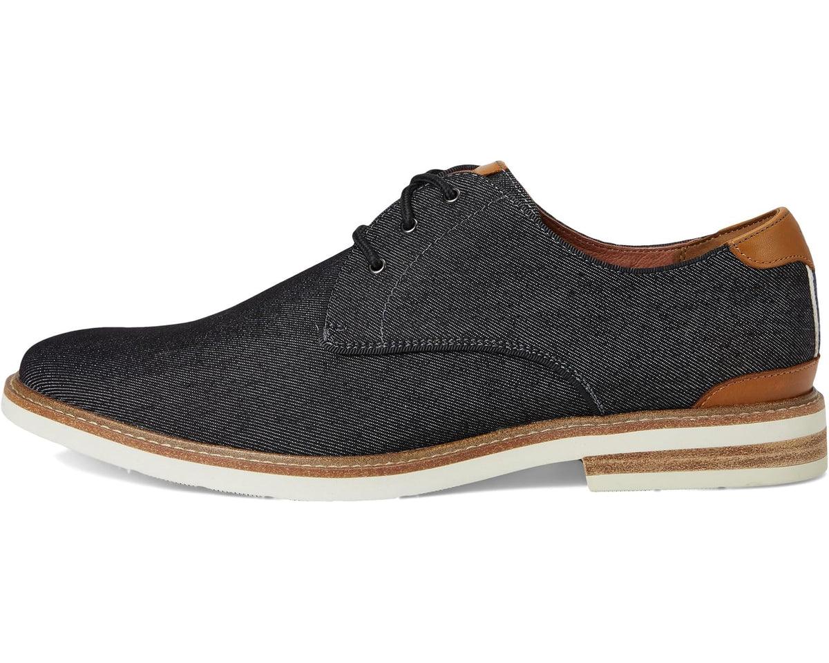 Men's Florsheim Highland Canvas Plain Toe Oxford Blalck Canvas/White Sole - Eurostride