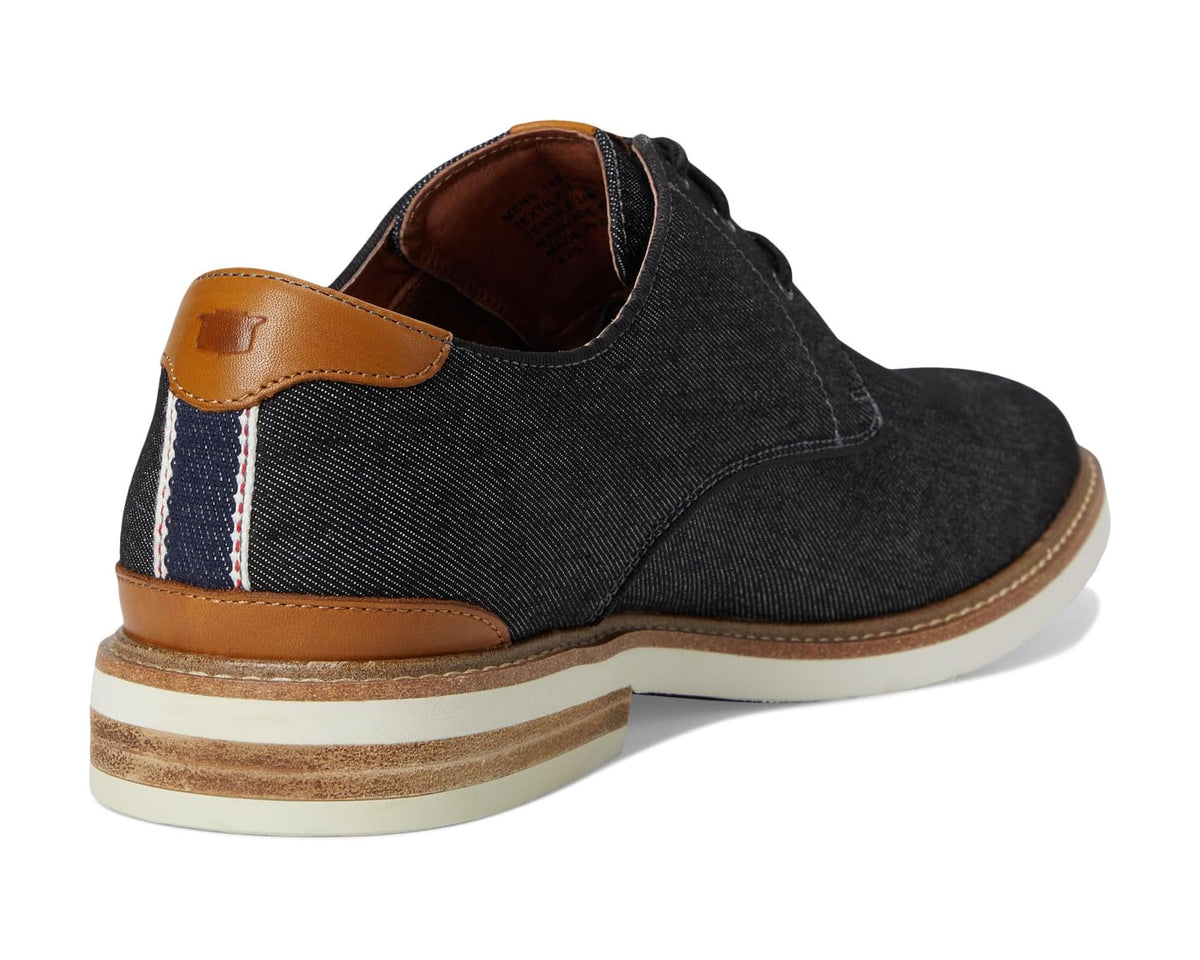 Men's Florsheim Highland Canvas Plain Toe Oxford Blalck Canvas/White Sole - Eurostride