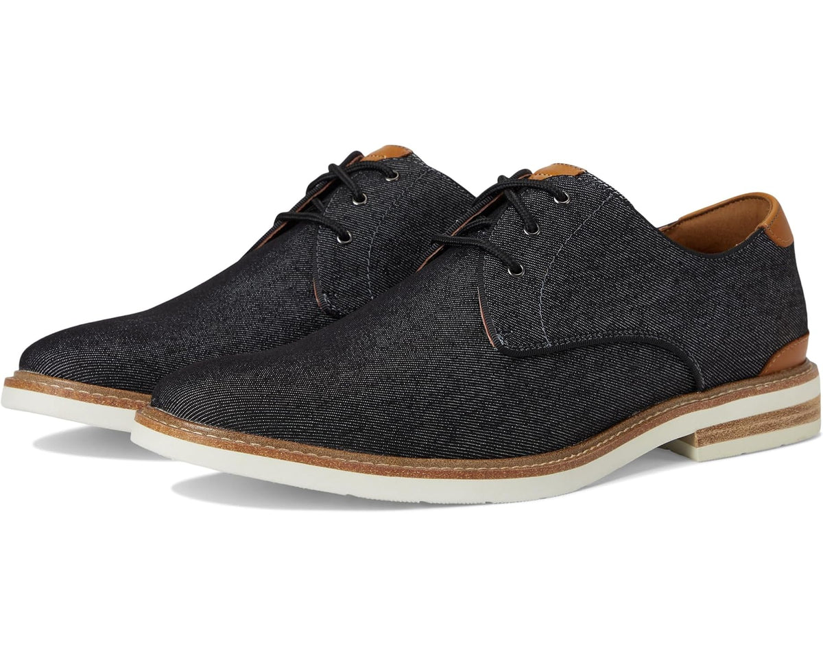 Men's Florsheim Highland Canvas Plain Toe Oxford Blalck Canvas/White Sole - Eurostride