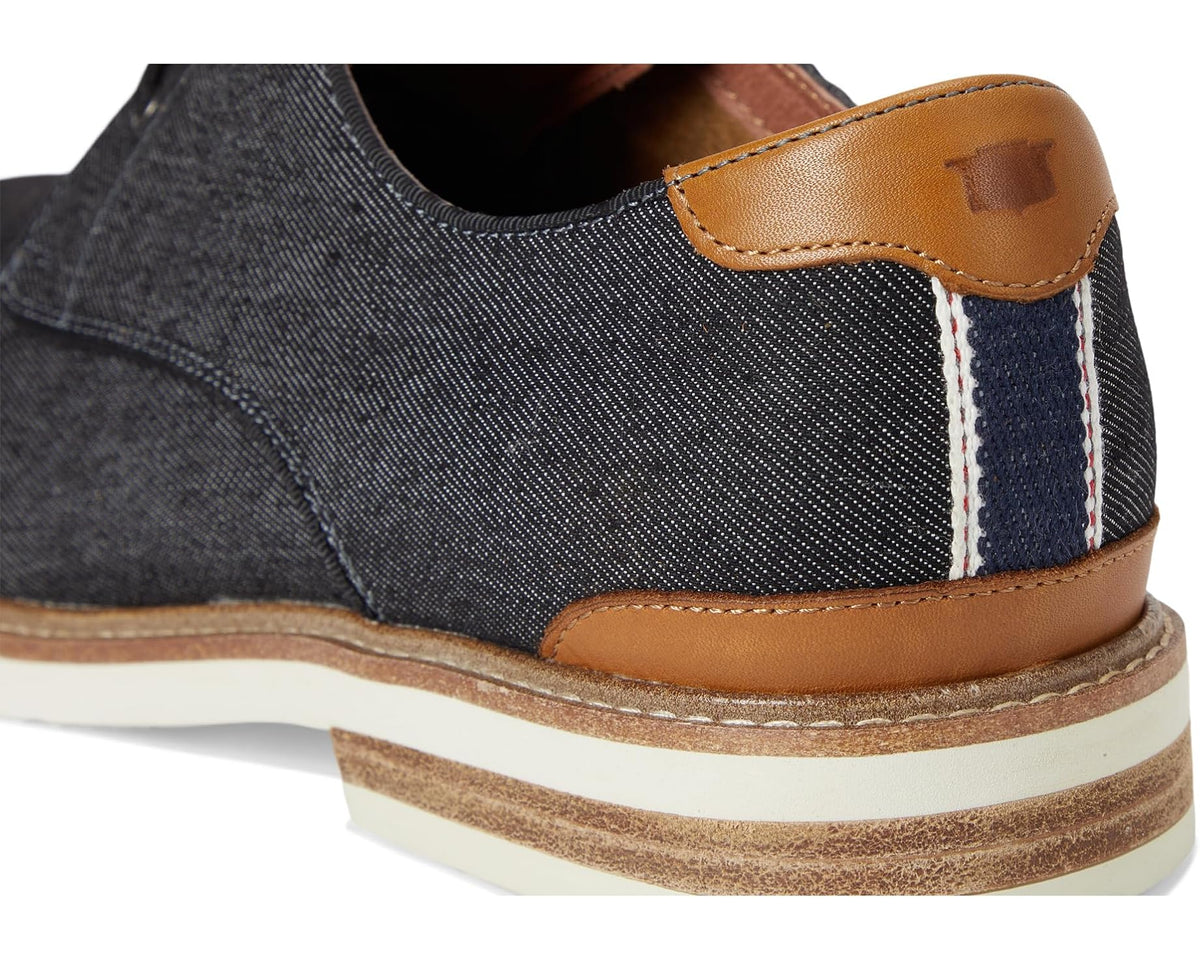 Men's Florsheim Highland Canvas Plain Toe Oxford Blalck Canvas/White Sole - Eurostride
