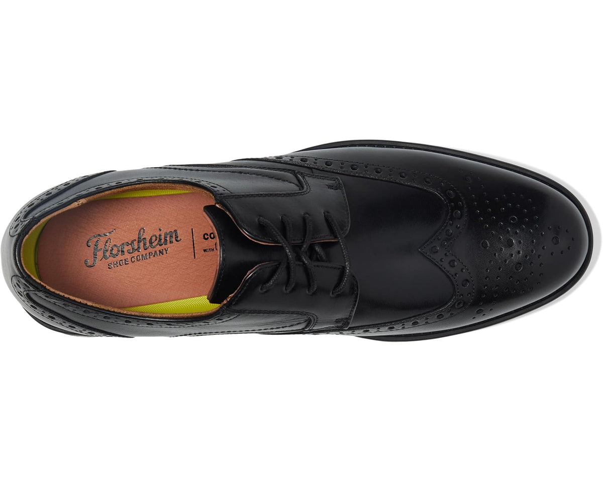 Men's Florsheim Midtown Wingtip Oxford Black Smooth - Eurostride