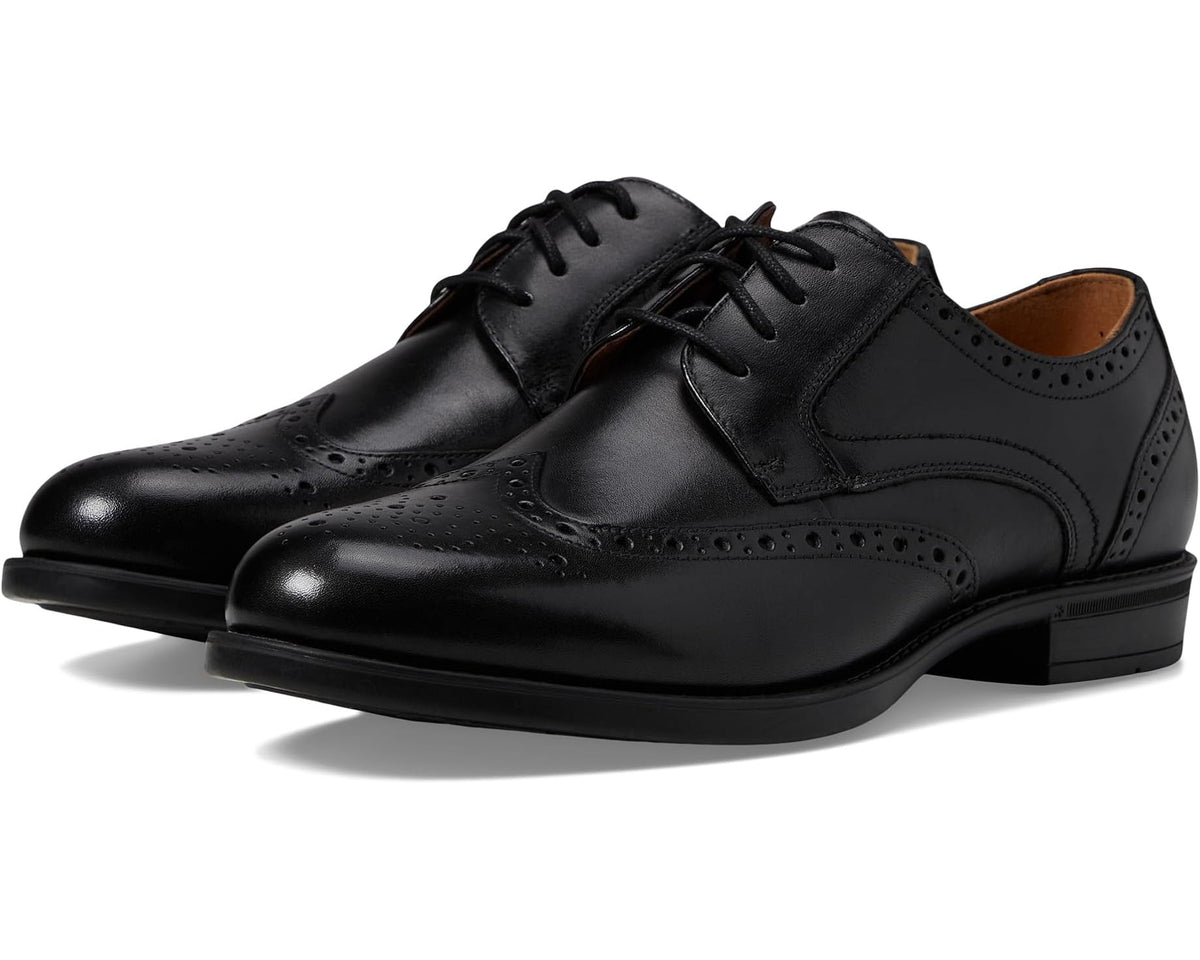 Men's Florsheim Midtown Wingtip Oxford Black Smooth - Eurostride
