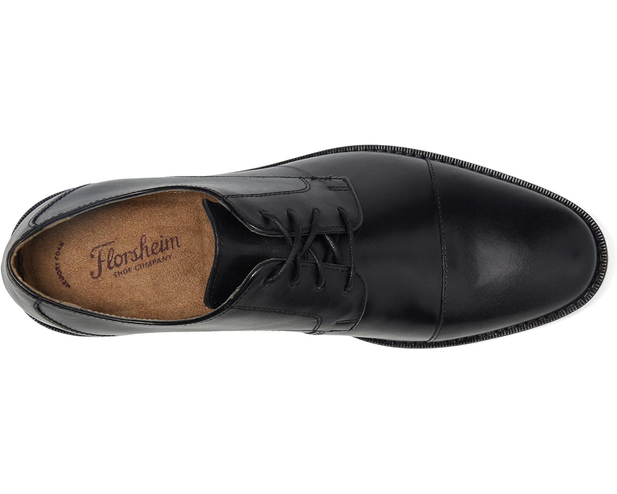 Men's Florsheim Montinaro Cap Toe Oxford Black Smooth - Eurostride