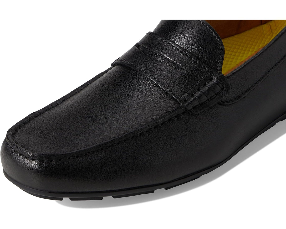 Men's Florsheim Motor Smooth Moc Toe Penny Driver Black - Eurostride