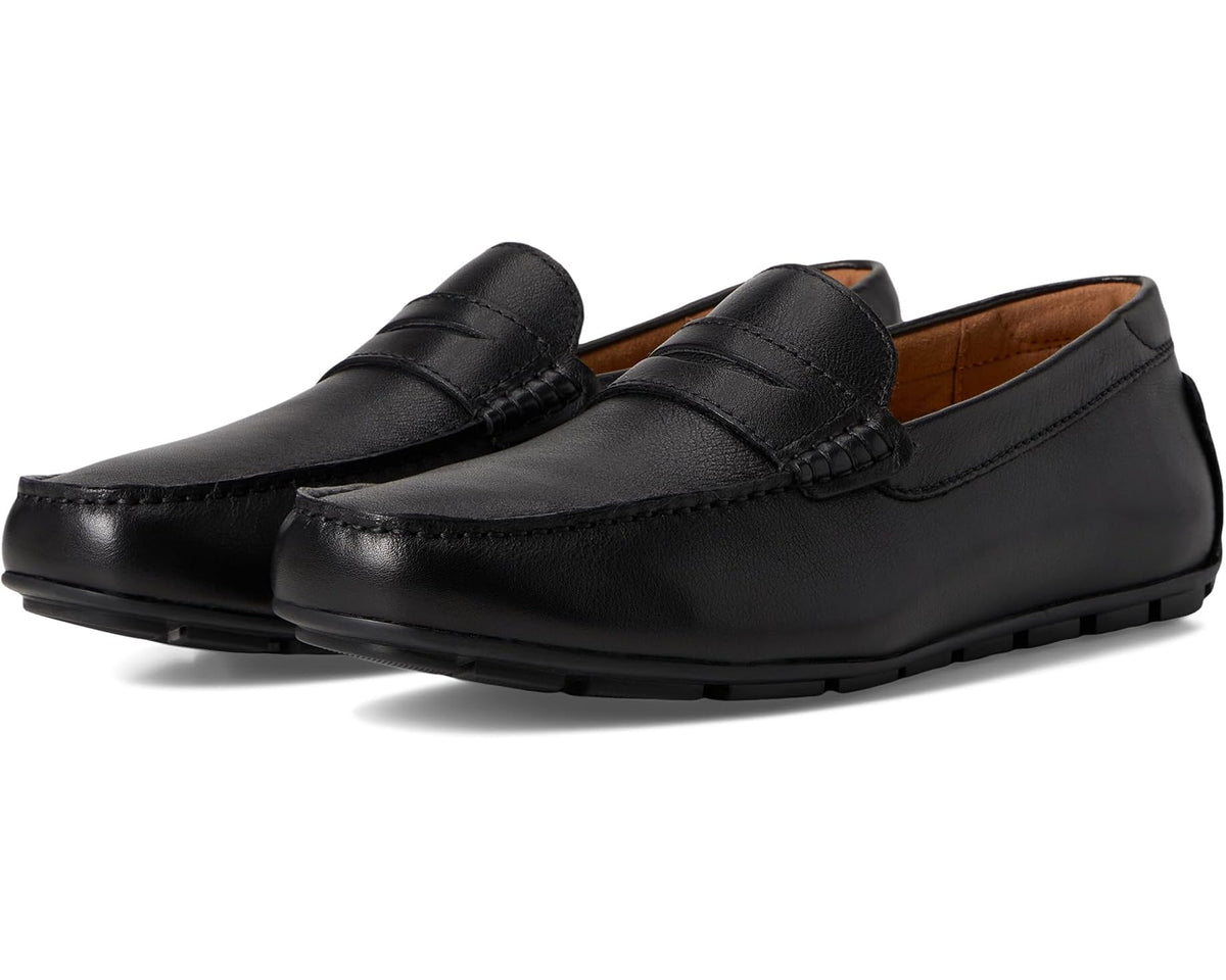 Men's Florsheim Motor Smooth Moc Toe Penny Driver Black - Eurostride