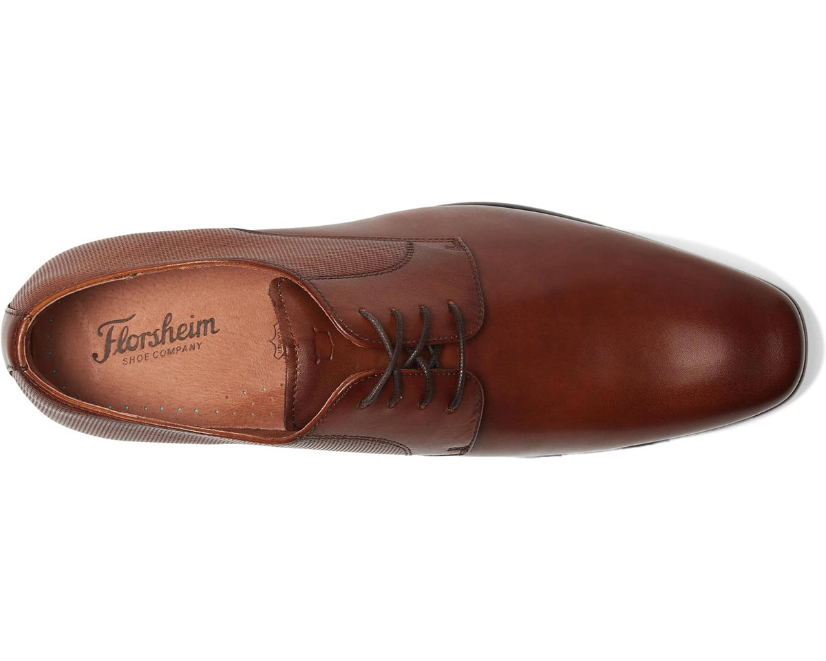 Men's Florsheim Postino Plain Toe Oxford Cognac Smooth/Perf - Eurostride