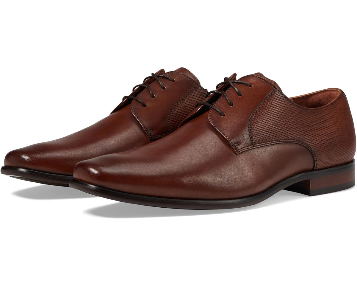 Men's Florsheim Postino Plain Toe Oxford Cognac Smooth/Perf - Eurostride