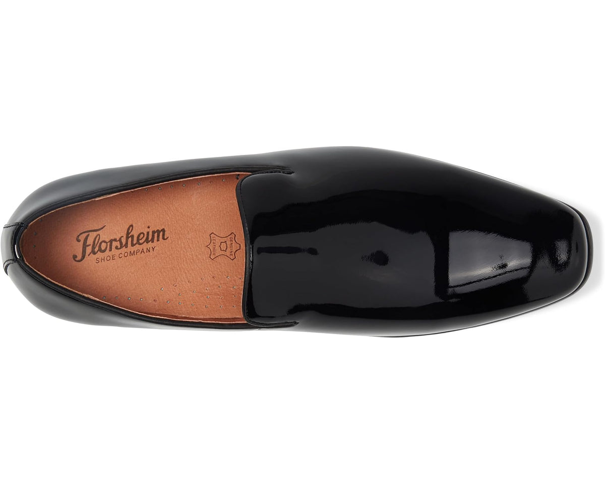 Men's Florsheim Postino Plain Toe Slip-On Black Patent - Eurostride