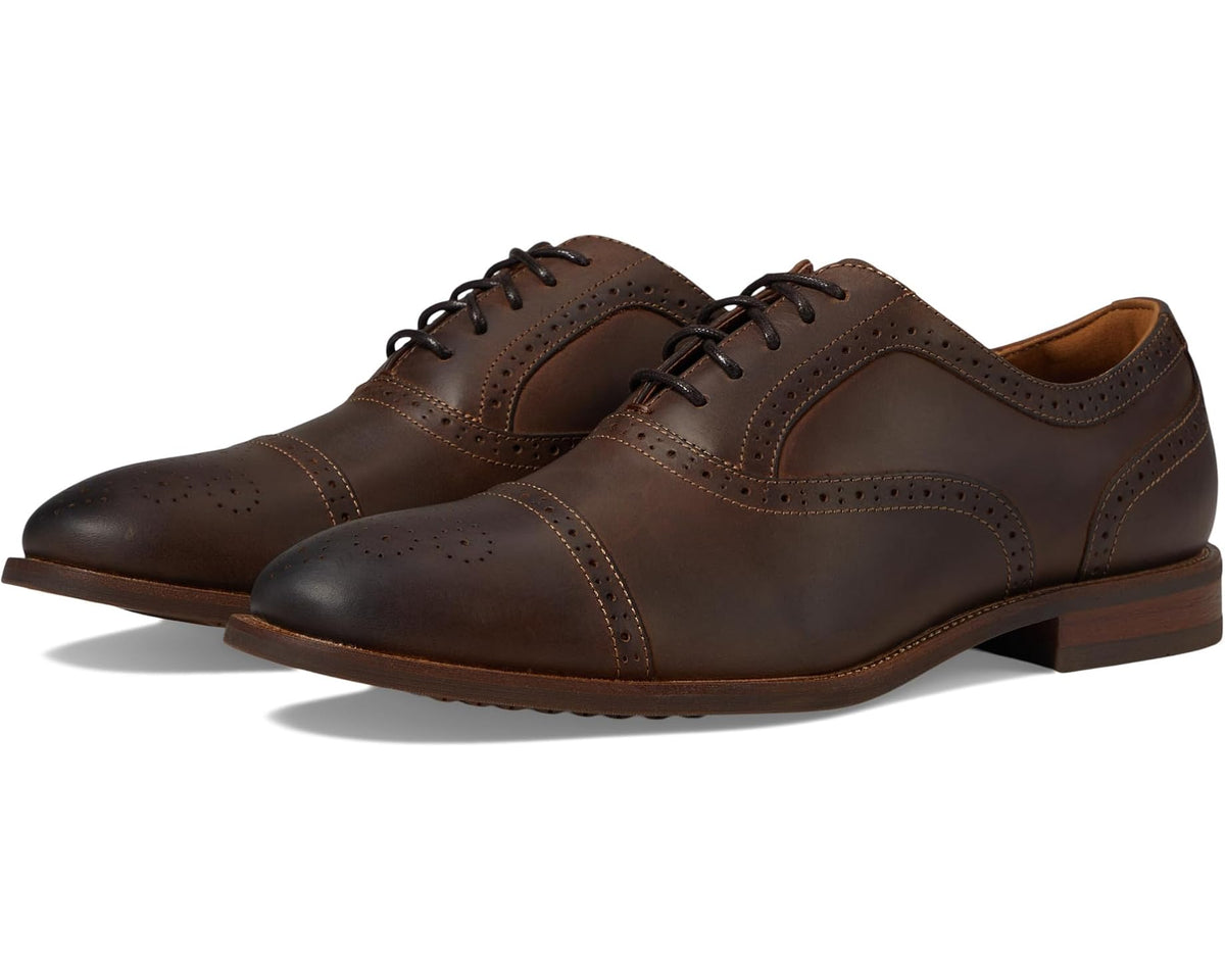 Men's Florsheim Rucci Cap Toe Bal Oxford Brown Crazy Horse - Eurostride
