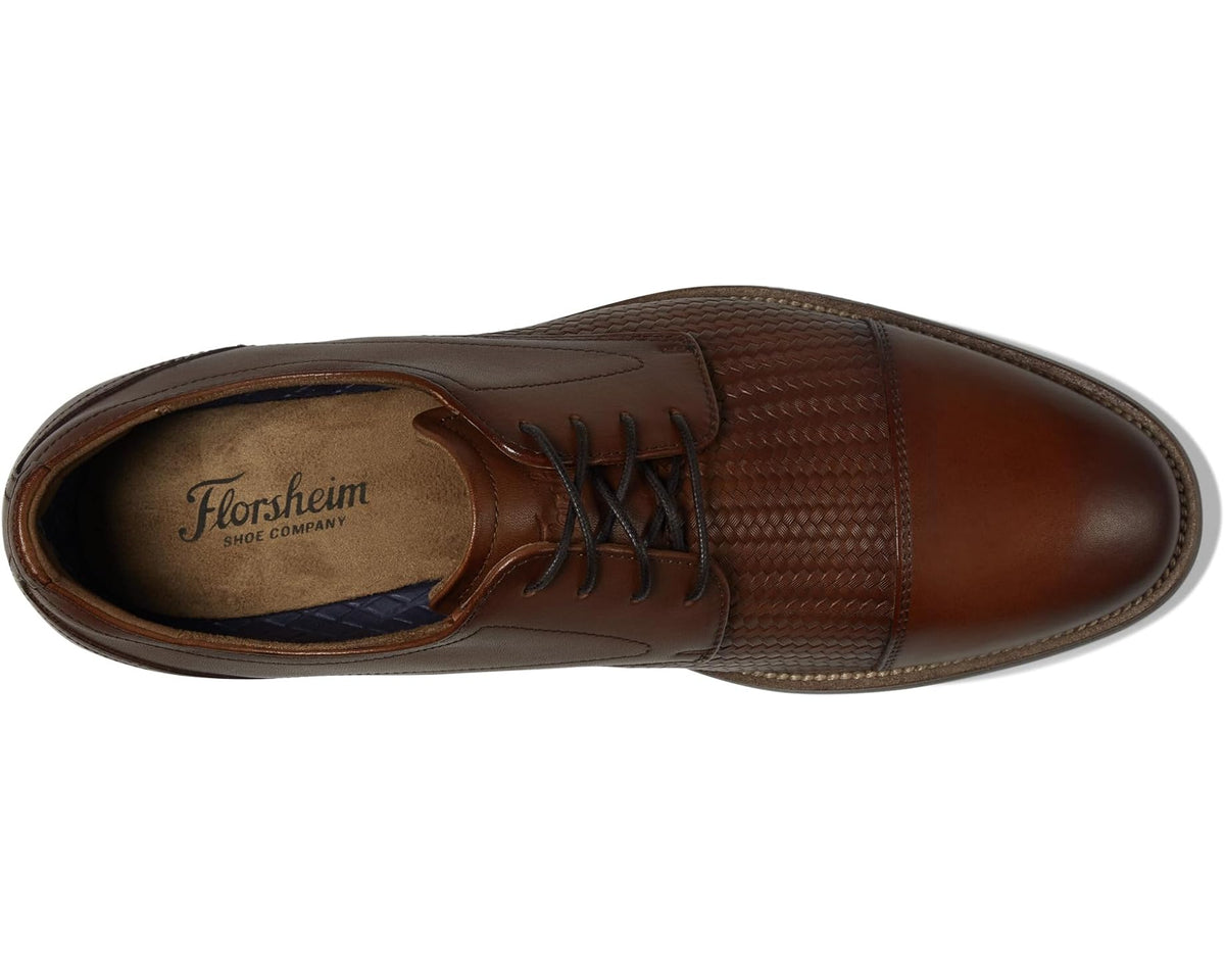Men's Florsheim Rucci Weave Cap Toe Oxford Cognac - Eurostride
