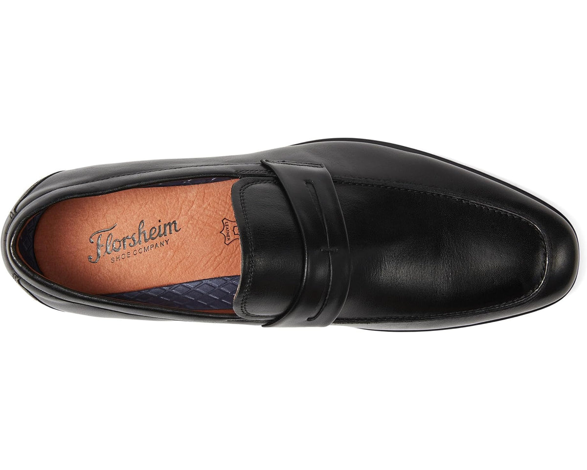 Men's Florsheim Zaffiro Moc Toe Penny Loafers Black - Eurostride