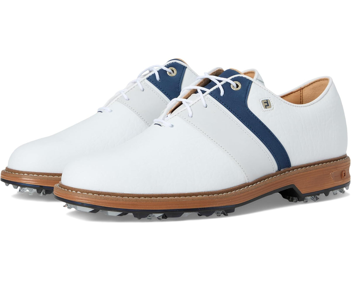 Men's FootJoy Premiere Series Bison Golf Shoes White/Navy/White - Eurostride