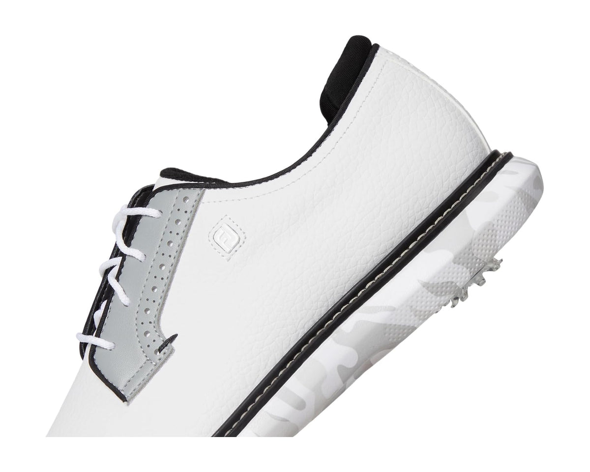 Men's FootJoy Traditions Blucher Golf Shoes White/Grey Camo - Eurostride