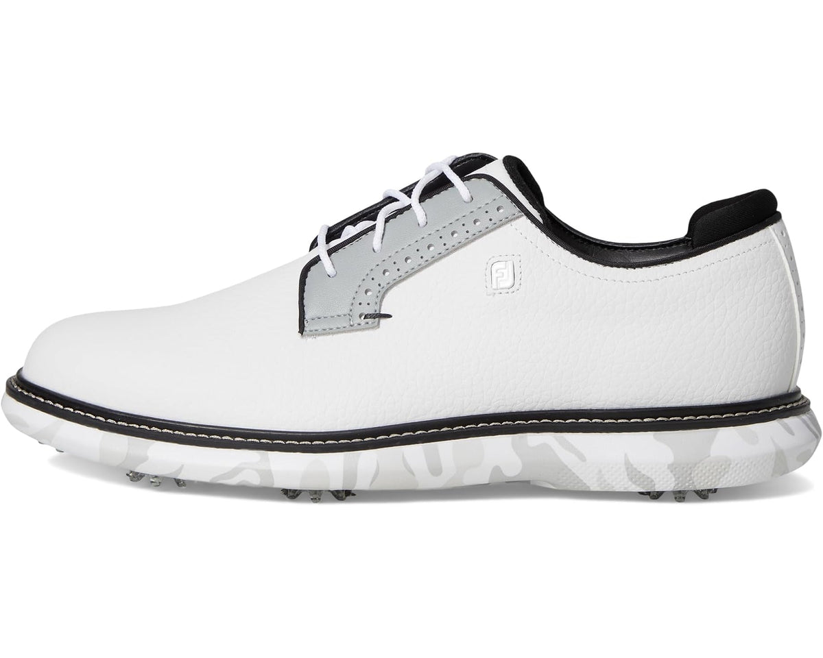 Men's FootJoy Traditions Blucher Golf Shoes White/Grey Camo - Eurostride