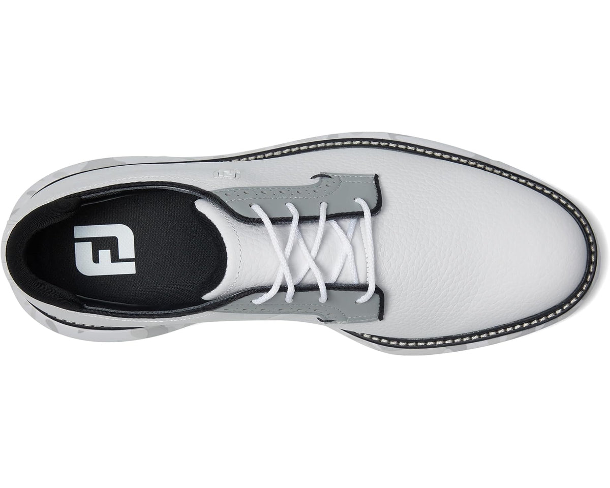 Men's FootJoy Traditions Blucher Golf Shoes White/Grey Camo - Eurostride